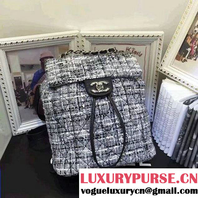 Chanel Caviar Calfskin & Tweed Small Backpack 91121 2016 (AV-6111722 )