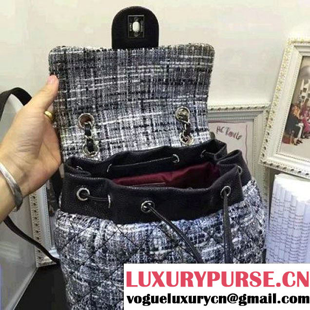 Chanel Caviar Calfskin & Tweed Small Backpack 91121 2016 (AV-6111722 )