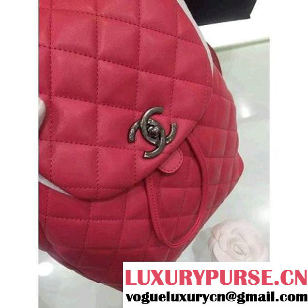Chanel Original Calfskin Small Backpack With Chain Straps Rosy F/W 2016 (1A001-6112832 )