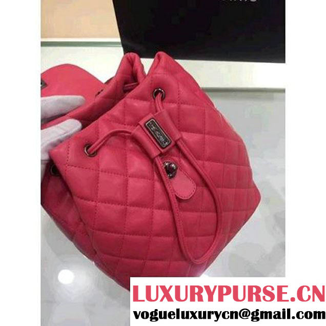 Chanel Original Calfskin Small Backpack With Chain Straps Rosy F/W 2016 (1A001-6112832 )