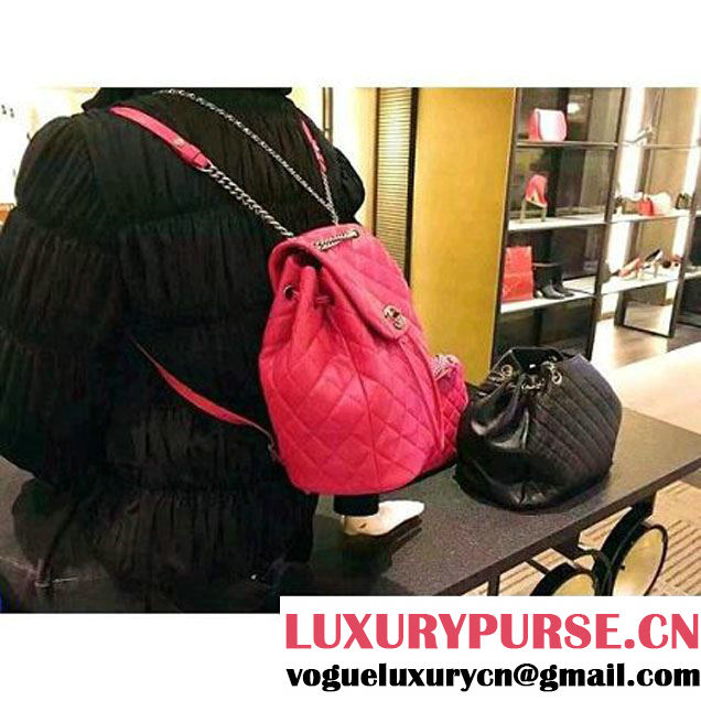 Chanel Original Calfskin Small Backpack With Chain Straps Rosy F/W 2016 (1A001-6112832 )