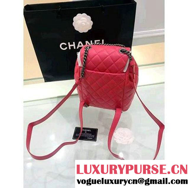 Chanel Original Calfskin Small Backpack With Chain Straps Rosy F/W 2016 (1A001-6112832 )