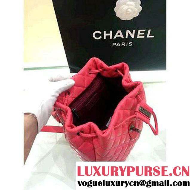 Chanel Original Calfskin Small Backpack With Chain Straps Rosy F/W 2016 (1A001-6112832 )