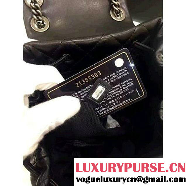Chanel Original Calfskin Small Backpack With Chain Straps Black F/W 2016 (1A001-6112833 )
