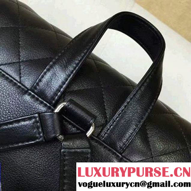 Chanel  Calfskin Medium Backpack Pocket Bag A91431 Black 2017 (2A143-6120506 )