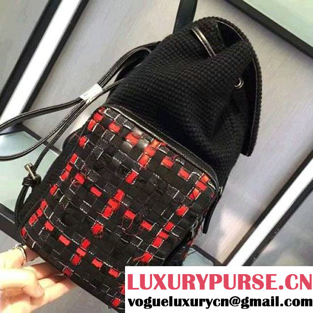 Chanel Tweed/Canvas Medium Backpack Pocket Bag A91431 2017 (2A143-6120507 )
