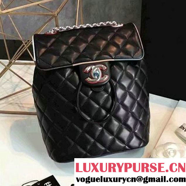 Chanel Black Multicolor Lambskin/Resin Small Backpack Cruise 2017 (KN-7020832 )