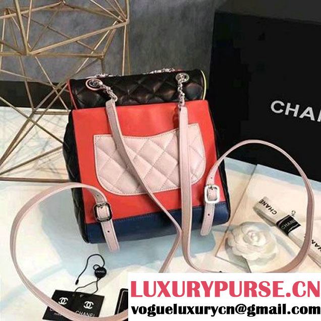 Chanel Black Multicolor Lambskin/Resin Small Backpack Cruise 2017 (KN-7020832 )