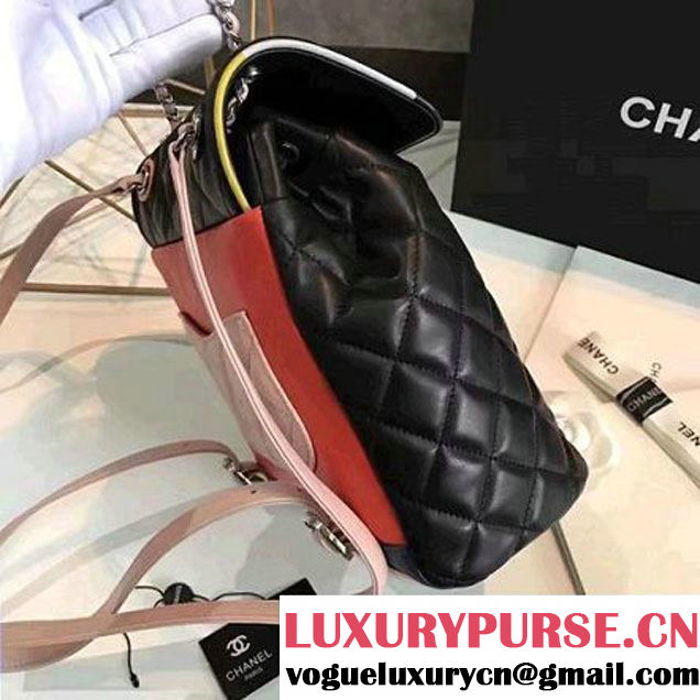 Chanel Black Multicolor Lambskin/Resin Small Backpack Cruise 2017 (KN-7020832 )