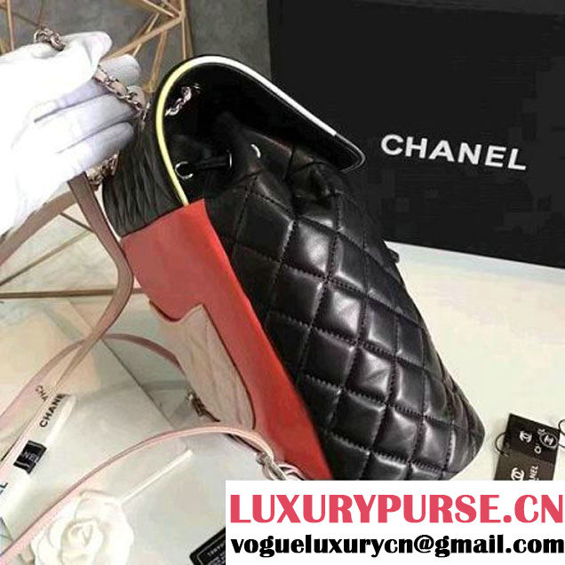 Chanel Black Multicolor Lambskin/Resin Large Backpack Cruise 2017 (KN-7020833 )