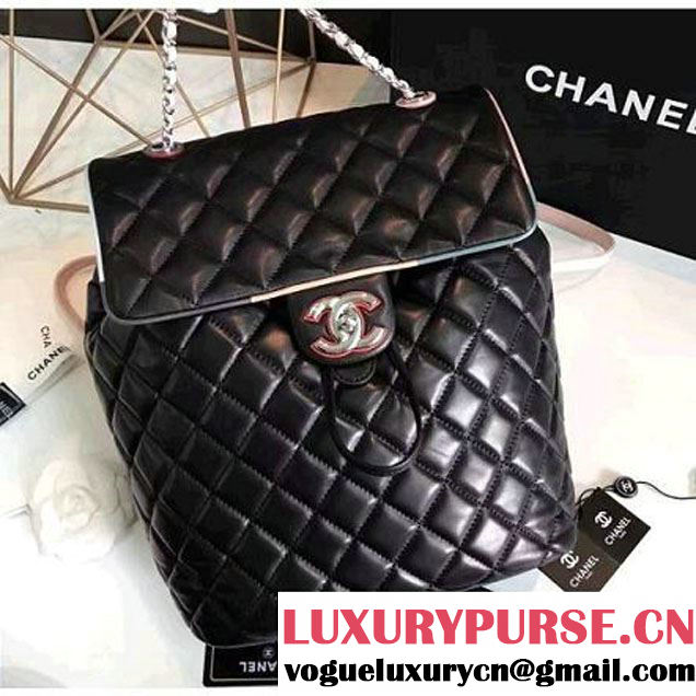 Chanel Black Multicolor Lambskin/Resin Large Backpack Cruise 2017 (KN-7020833 )
