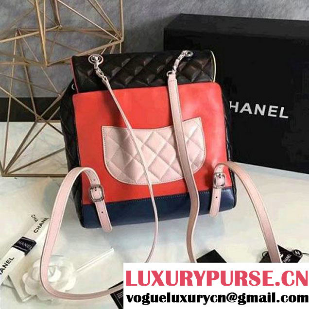 Chanel Black Multicolor Lambskin/Resin Large Backpack Cruise 2017 (KN-7020833 )
