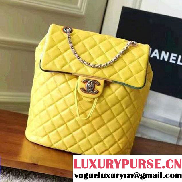 Chanel Yellow Multicolor Lambskin/Resin Backpack Cruise 2017 (KN-7030927 )