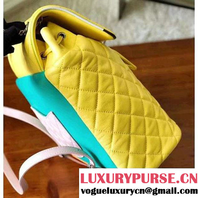 Chanel Yellow Multicolor Lambskin/Resin Backpack Cruise 2017 (KN-7030927 )