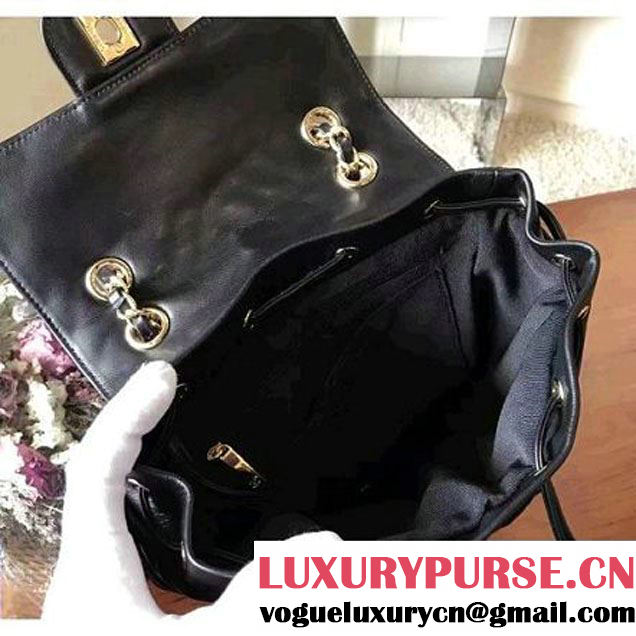 Chanel Chevron Calfskin Small Backpack Black 2017 (KN-7030928 )