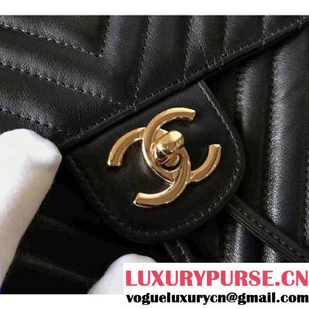 Chanel Chevron Calfskin Small Backpack Black 2017 (KN-7030928 )