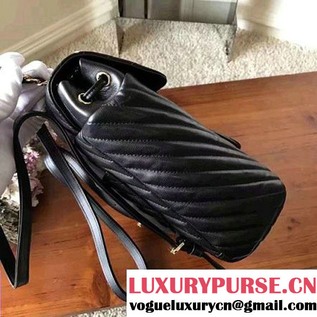Chanel Chevron Calfskin Small Backpack Black 2017 (KN-7030928 )