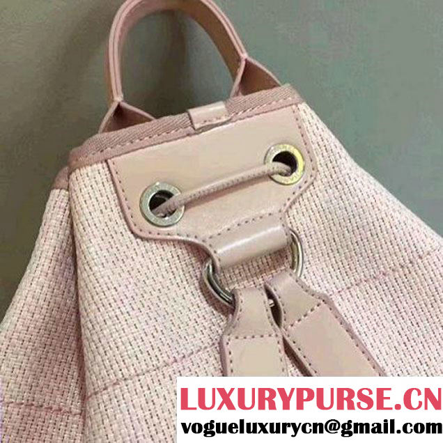 Chanel Deauville Canvas Drawstring Backpack Bag A93787 Pink 2017 (2A143-7032101 )