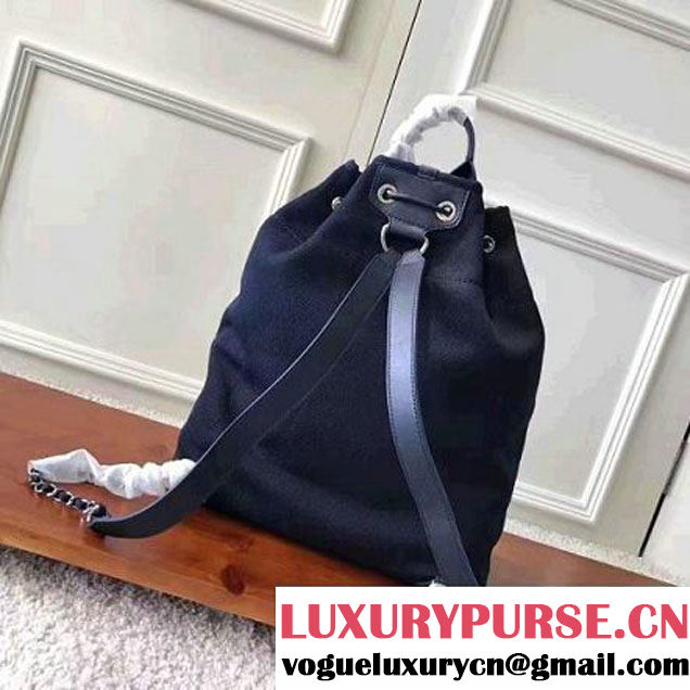 Chanel Deauville Canvas Drawstring Backpack Bag A93787 Blue/Pink 2017 (KN-7032102 )