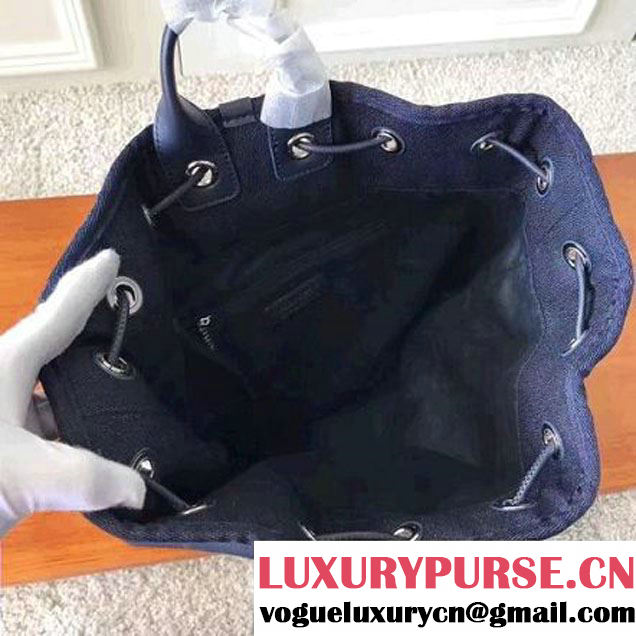 Chanel Deauville Canvas Drawstring Backpack Bag A93787 Blue/Pink 2017 (KN-7032102 )