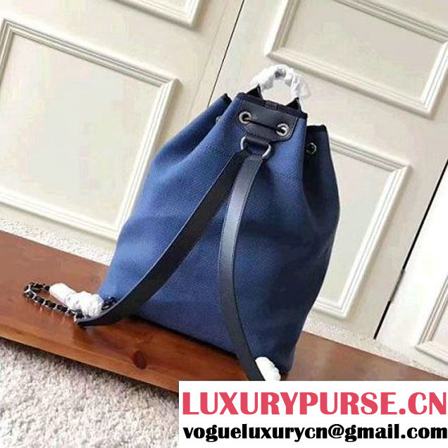 Chanel Deauville Canvas Drawstring Backpack Bag A93787 Light Blue 2017 (KN-7032103 )