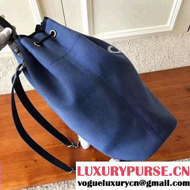 Chanel Deauville Canvas Drawstring Backpack Bag A93787 Light Blue 2017 (KN-7032103 )