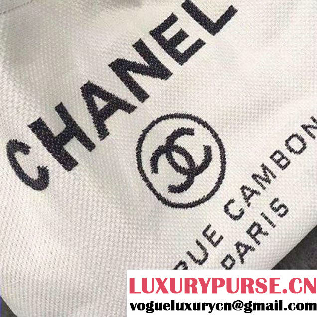 Chanel Deauville Canvas Drawstring Backpack Bag A93787 White 2017 (KN-7032104 )