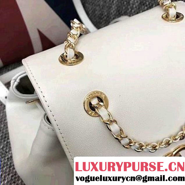 Chanel Grained Calfskin Business Affinity Backpack Bag A93748 White 2017 (1A145-7032119 )