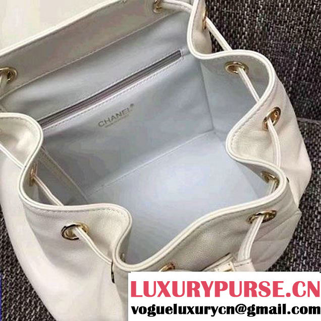 Chanel Grained Calfskin Business Affinity Backpack Bag A93748 White 2017 (1A145-7032119 )