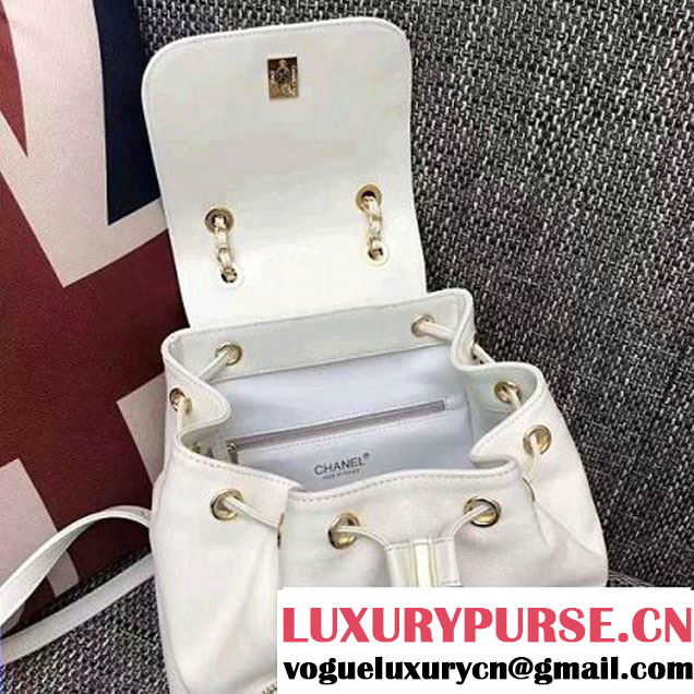 Chanel Grained Calfskin Business Affinity Backpack Bag A93748 White 2017 (1A145-7032119 )