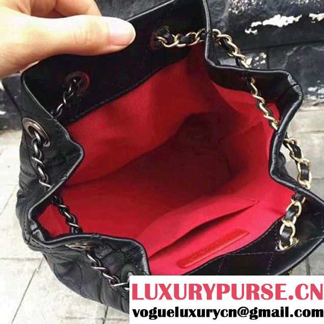 Chanel Gabrielle Backpack Bag A94485 Black 2017 (2A143-7041007 )