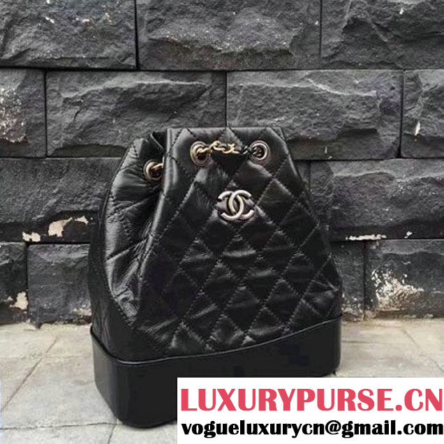 Chanel Gabrielle Backpack Bag A94485 Black 2017 (2A143-7041007 )