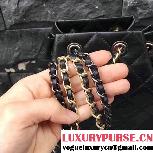 Chanel Gabrielle Backpack Bag A94485 Black 2017 (2A143-7041007 )
