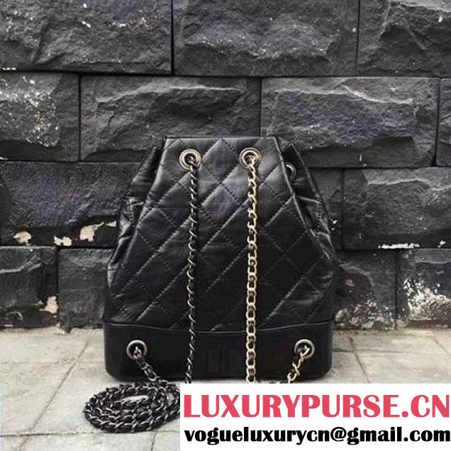 Chanel Gabrielle Backpack Bag A94485 Black 2017 (2A143-7041007 )