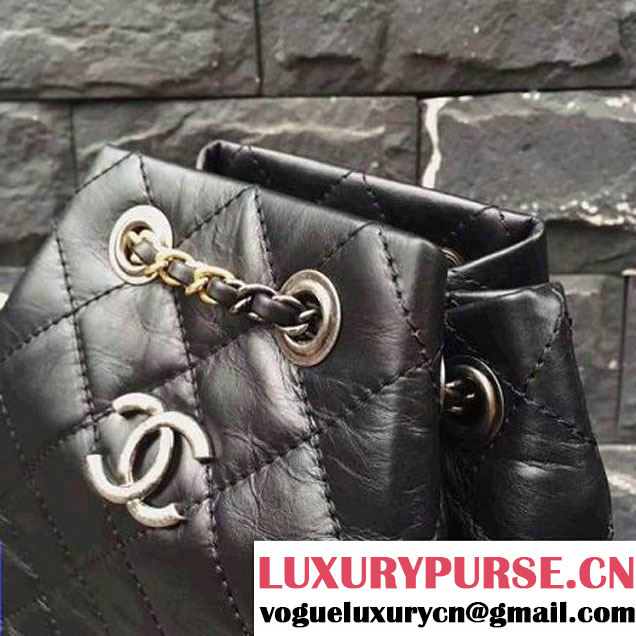Chanel Gabrielle Backpack Bag A94485 Black 2017 (2A143-7041007 )