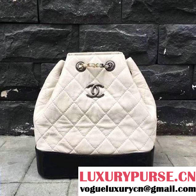 Chanel Gabrielle Backpack Bag A94485 Ivory/Black 2017 (2A143-7041008 )