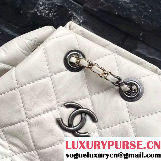 Chanel Gabrielle Backpack Bag A94485 Ivory/Black 2017 (2A143-7041008 )