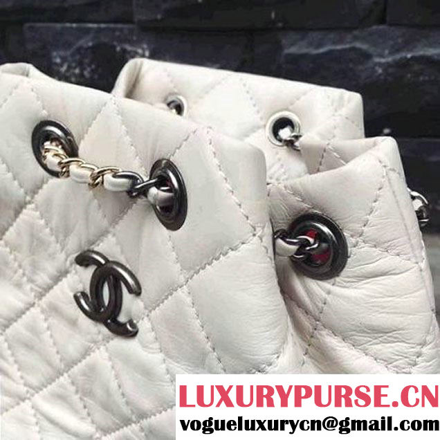 Chanel Gabrielle Backpack Bag A94485 Ivory/Black 2017 (2A143-7041008 )