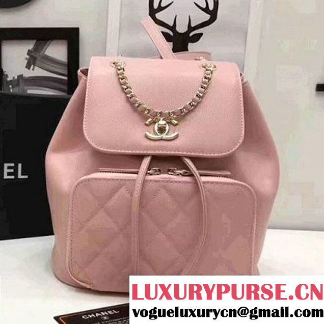 Chanel Grained Calfskin Business Affinity Backpack Bag A93748 Pink 2017 (1A145-7041013 )