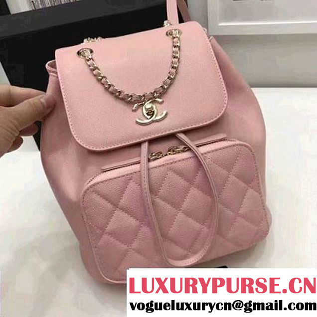 Chanel Grained Calfskin Business Affinity Backpack Bag A93748 Pink 2017 (1A145-7041013 )