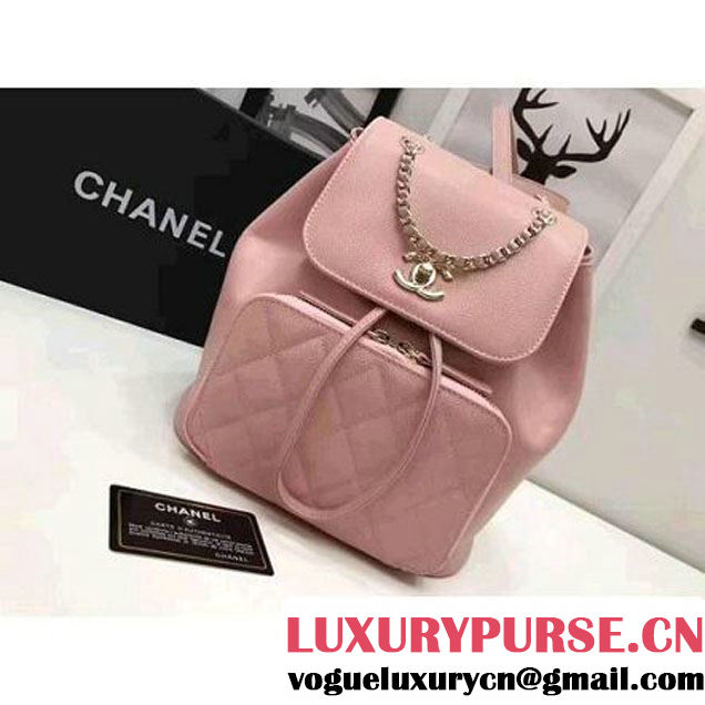 Chanel Grained Calfskin Business Affinity Backpack Bag A93748 Pink 2017 (1A145-7041013 )