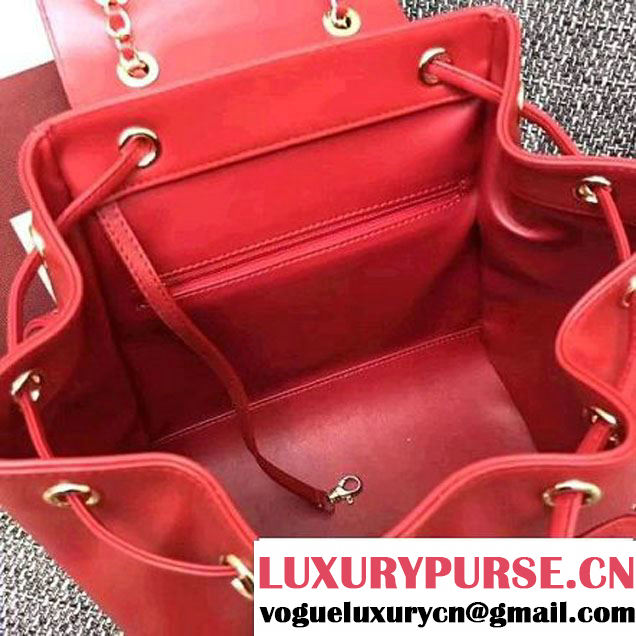 Chanel Grained Calfskin Business Affinity Backpack Bag A93748 Red 2017 (1A145-7041014 )