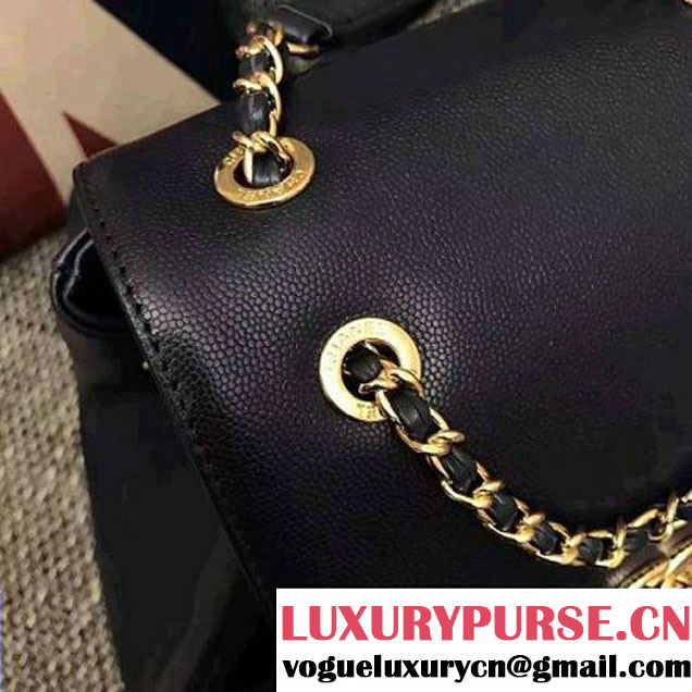 Chanel Grained Calfskin Business Affinity Backpack Bag A93748 Dark Blue 2017 (1A145-7041015 )