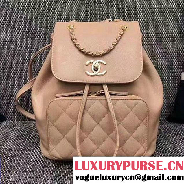 Chanel Grained Calfskin Business Affinity Backpack Bag A93748 Nude 2017 (1A145-7041016 )