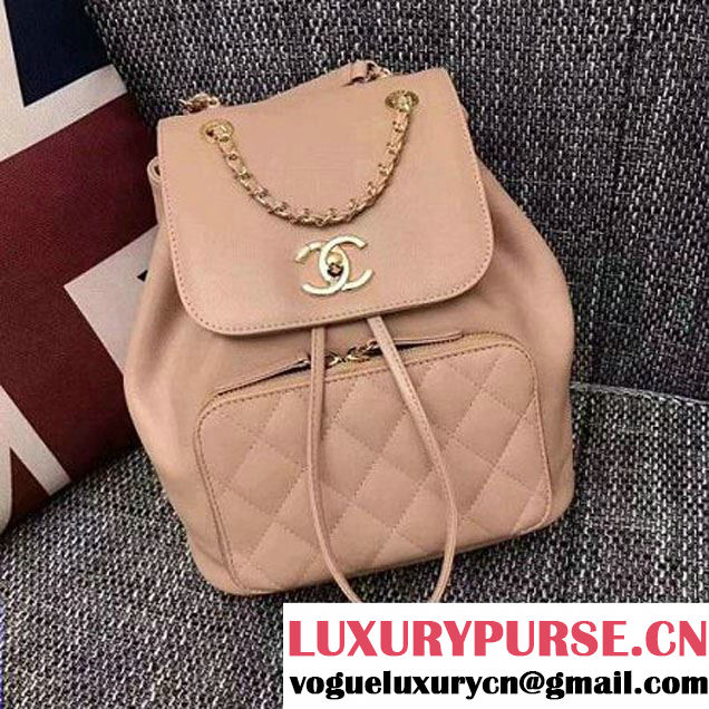 Chanel Grained Calfskin Business Affinity Backpack Bag A93748 Nude 2017 (1A145-7041016 )