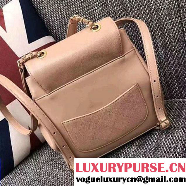 Chanel Grained Calfskin Business Affinity Backpack Bag A93748 Nude 2017 (1A145-7041016 )