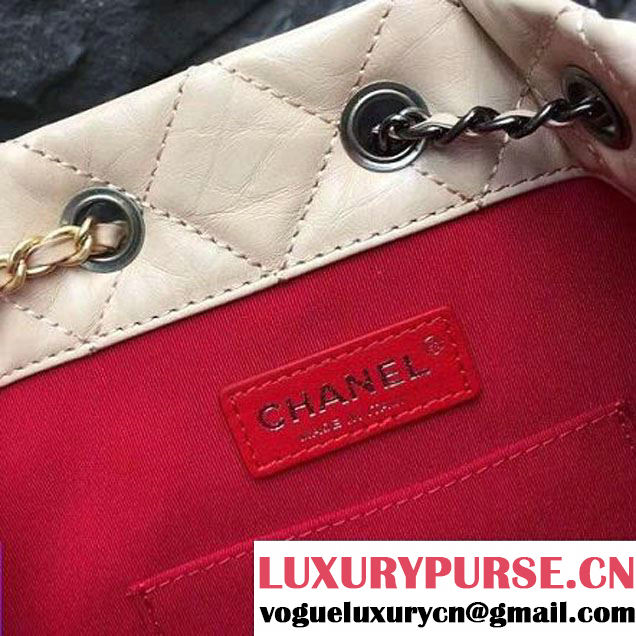 Chanel Gabrielle Backpack Bag A94485 Beige/Black 2017 (2A143-7050404 )
