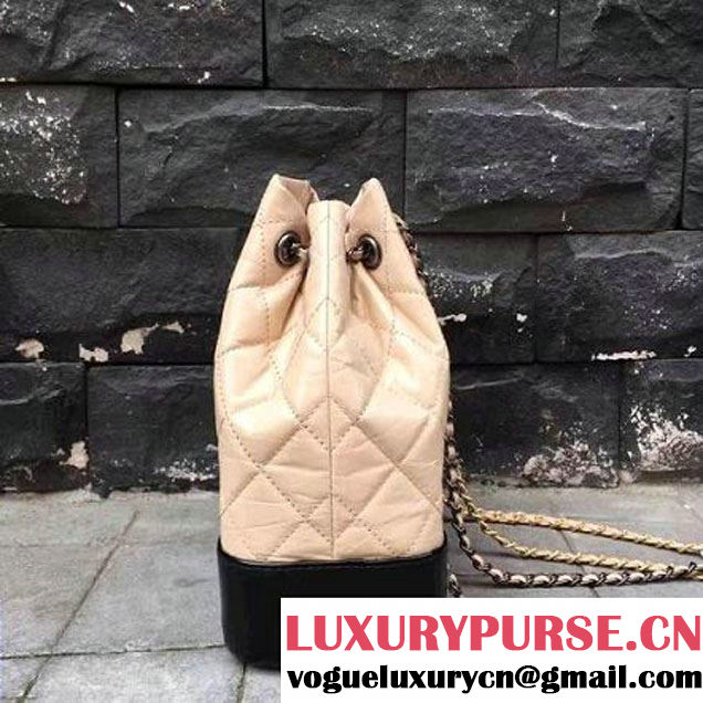 Chanel Gabrielle Backpack Bag A94485 Beige/Black 2017 (2A143-7050404 )