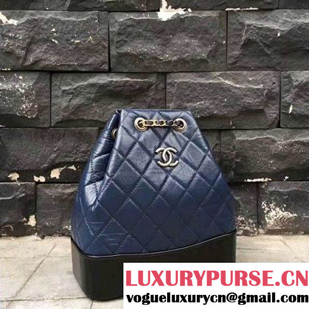 Chanel Gabrielle Backpack Bag A94485 Blue/Black 2017 (2A143-7050405 )
