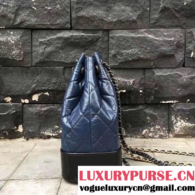 Chanel Gabrielle Backpack Bag A94485 Blue/Black 2017 (2A143-7050405 )